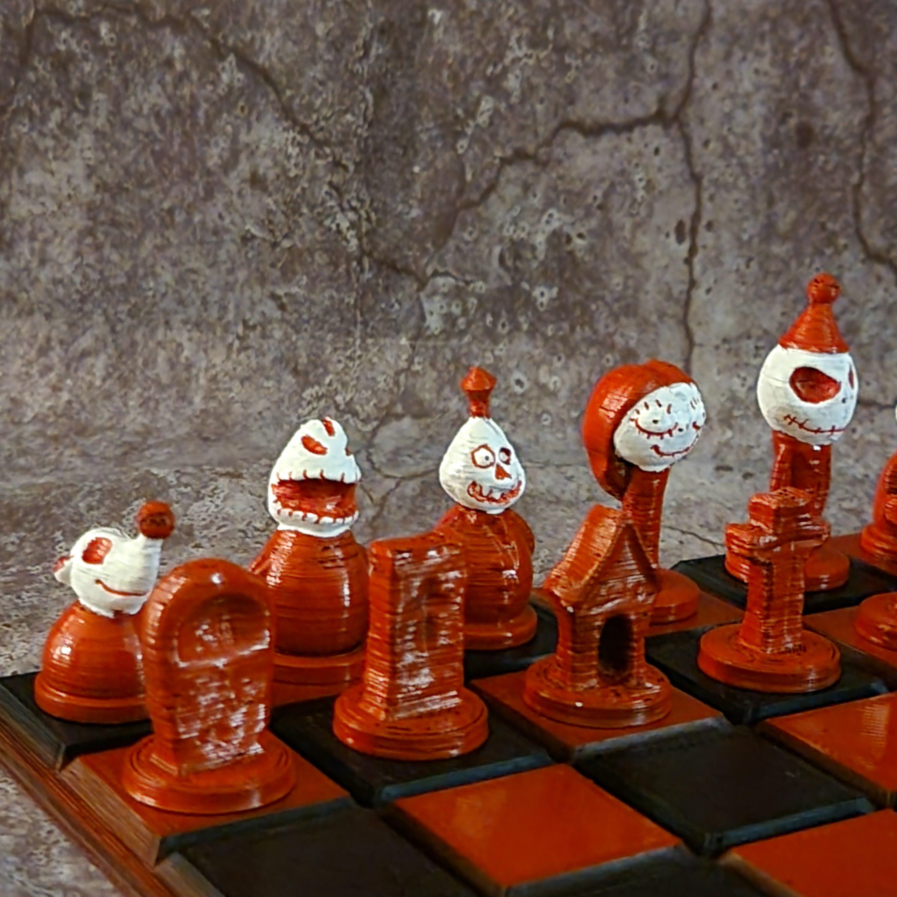 ナイトメアー・ビフォア・クリスマスのチェスセット 3Dプリント - Etsy 