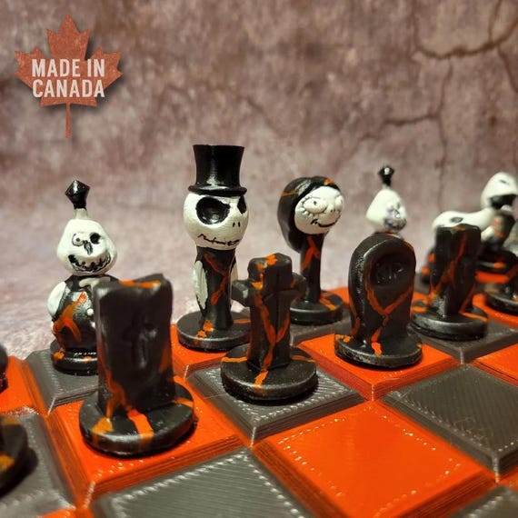 ナイトメアー・ビフォア・クリスマスのチェスセット 3Dプリント