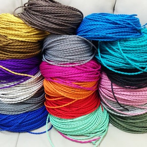 15 feet Simple Vintage Lighting 2-Wire Twisted Cloth Covered Wire, Antique Style for Pendant Lamp/Fan Cord, Color Options, FREE US SHIPPING