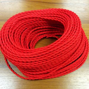 6 feet Simple Vintage Lighting RED 2-Wire Twisted Cloth Covered Wire, Antique Style for Pendant Lamp/Fan Cord, FREE US Shipping!