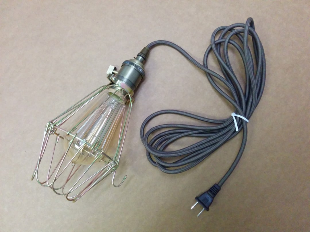 Simple Vintage Style Brass Lampholder Socket W/ 12 Ft Brown 2-wire ...