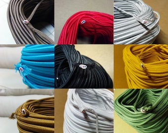 Priced Per Foot*** Simple Vintage Lighting 2-Wire Flat / Parallel Cloth Covered Wire, Antique Style for Pendant Lamp/Fan Cord, Color Options