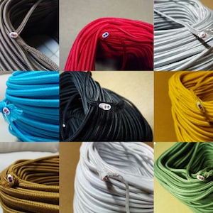 25 feet Simple Vintage Lighting 2-Wire Flat/Parallel Cloth Covered Wire, Antique Style for Pendant Lamp/Fan Cord, FREE US SHIPPING