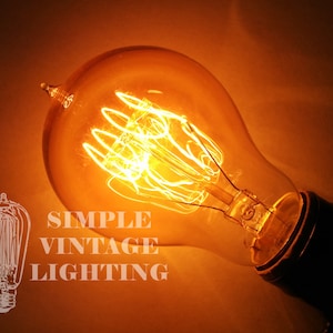Simple Vintage Lighting A19 Edison Light Bulb, E26 Base, 40W or 60W, 120V, Antique Retro Style, Amber Tinted or Clear, 4-Loop Filament