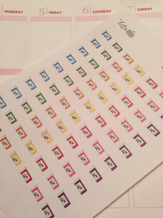 70 Pill Bottle Medication Tracker Planner Stickers for Erin | Etsy