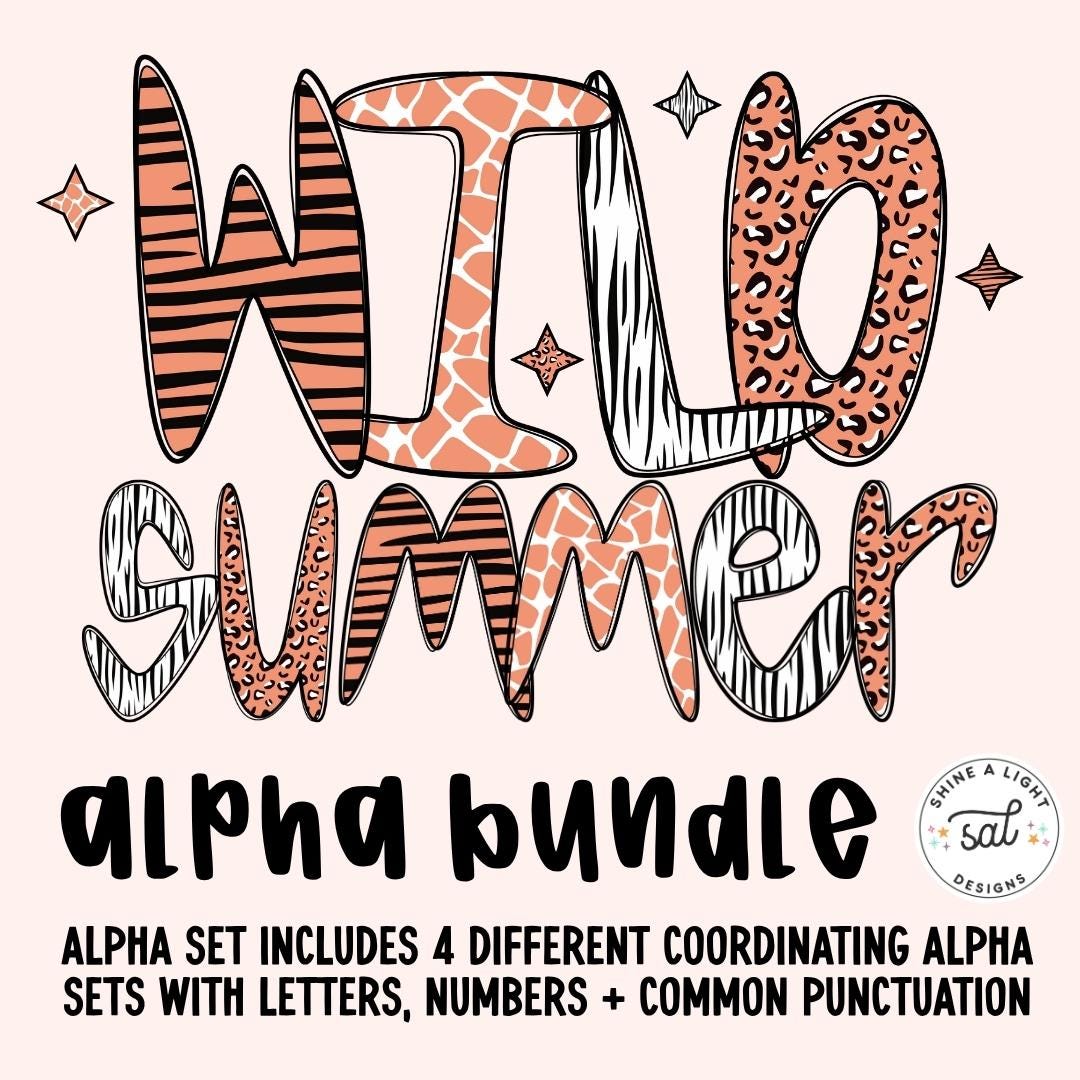 Wild Summer PNG Alpha Set | Alphabet PNG Bundle | Clip Art | Design ...
