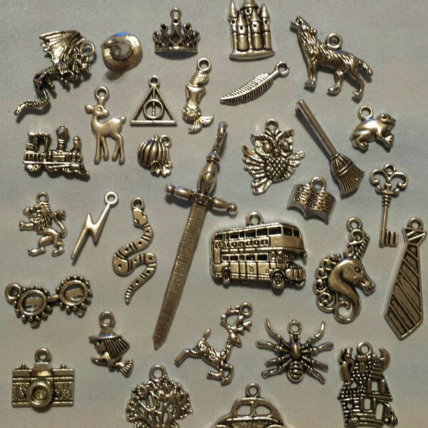 31 pc Harry Potter Inpired Charm Set Collection Tibetan Silver Charms