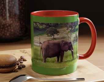 Taza, imagen de elefante de safari de vida silvestre, regalo para amantes de los animales de la naturaleza, taza de café, taza de té, regalo para entusiastas de la vida silvestre, taza con temática de safari