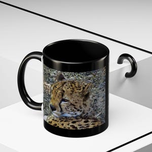 Mug, Coffee Cup for Cat Lovers, Wildlife Safari Theme, Cheetah Design, Fastest Animal on Earth, Unique Gift, Home Kitchen Decor