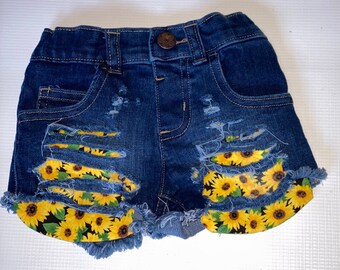 Ripped Denim Shorts Etsy