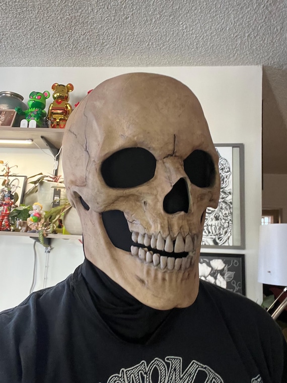Realistic Human Full Skull Mask Moveable Jaw 3D Printed Cosplay Halloween