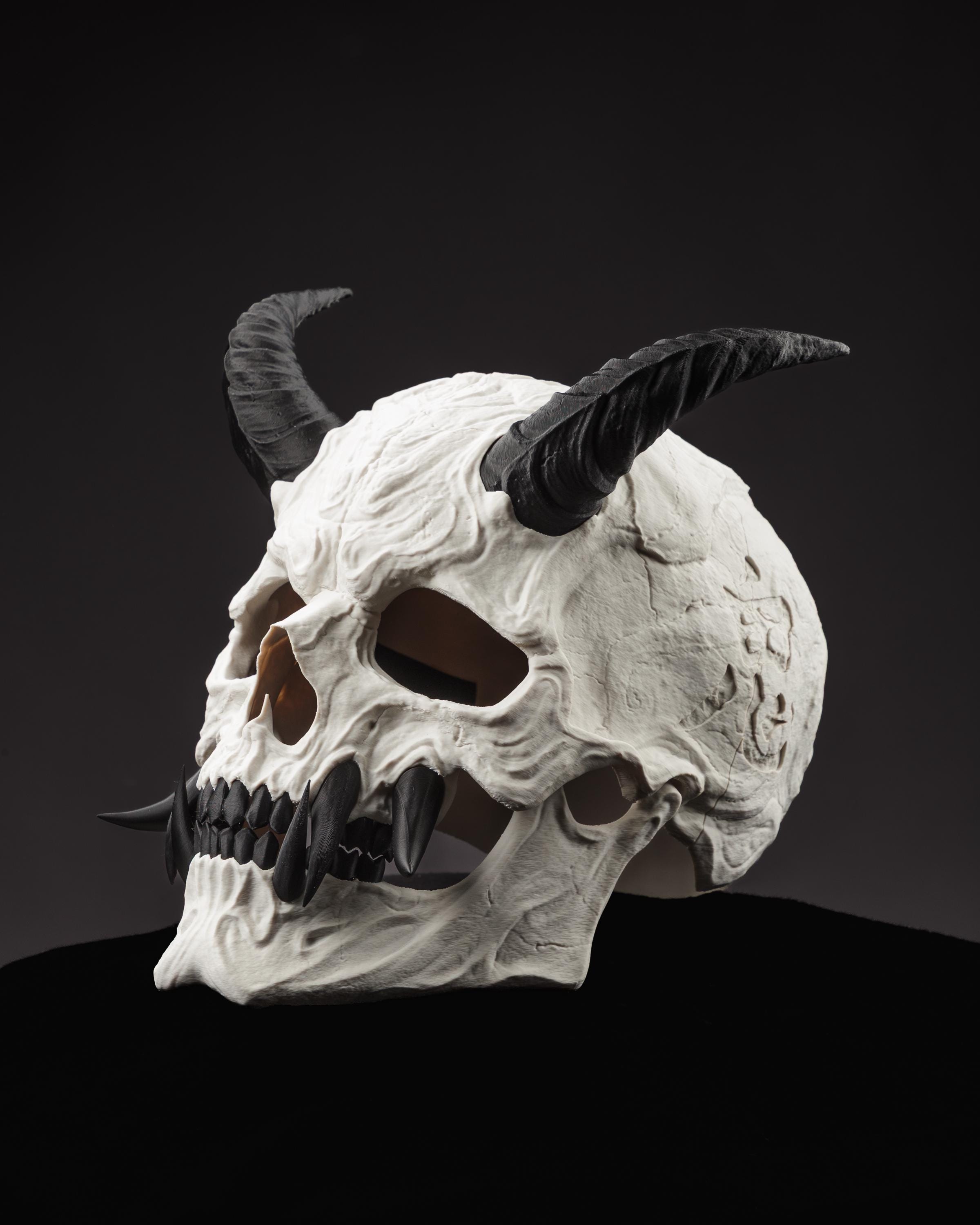Oni Full Skull Mask Moveable Jaw 3D Printed Cosplay Halloween - Etsy
