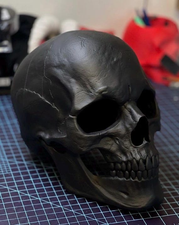 Realistic Human Full Skull Mask Moveable Jaw 3D Printed Cosplay