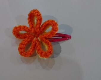 Orange/Yellow Flower Hair Clip