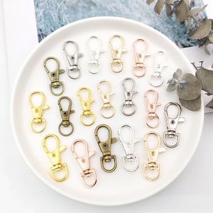 10PCS Clips Keychain Clasps Stainless Steel Lobster Clasps Claw Clasps Trigger Clasps Findingds for Jewelry Making Necklace Bracelet