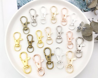 10PCS Clips Keychain Clasps Stainless Steel Lobster Clasps Claw Clasps Trigger Clasps Findingds for Jewelry Making Necklace Bracelet