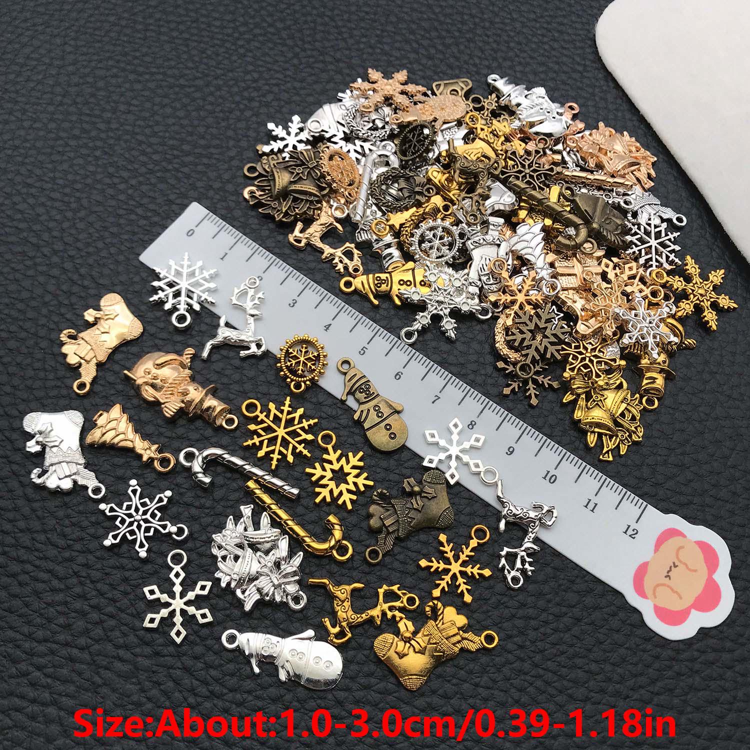 クリスマスデコレーションチャーム 合金製 スノーフレーク