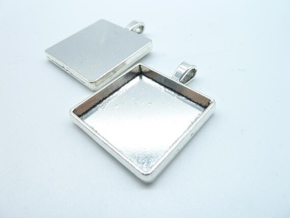 Rectangular Pendant Tray suitable for 25x25mm square base set blank bezel frame