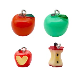 10/20 stks Creatieve Cartoon 3D Apple Charms Hars Fruit Hangers voor DIY Armbanden Kettingen Oorbellen Sieraden Maken Accessoires: