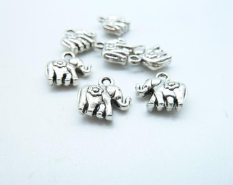 30 st, elefanthänge, elefantberlock, djurberlock, beslag, accessoarer, smyckestillverkningsdetaljer, gör-det-själv-tillbehör 12 x 12 mm C6118