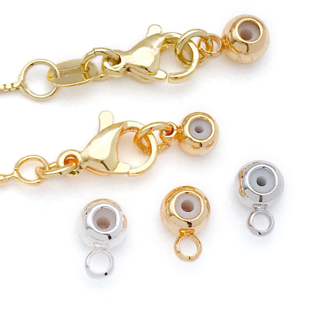 Positioning Bead 10pcs 18K Real Gold Plated Brass Positioning End Beads, Silicone Beads ...