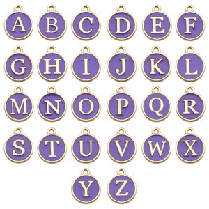 10pcs/Lot Colorful Alphabet Letter Double Face Enamel Charms Pendants for Necklace Bracelets Jewelry Making Handmade Craft image 2