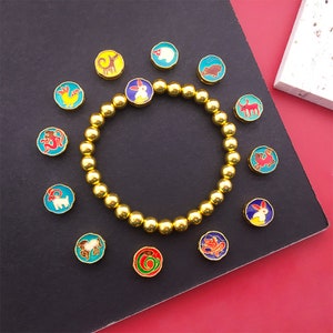 12/24/36pcs Smalto cinese Zodiaco perline Charm distanziatore perline, buona fortuna Fascino Dodici animali simbolici Charm, perline per gioielli fai-da-te