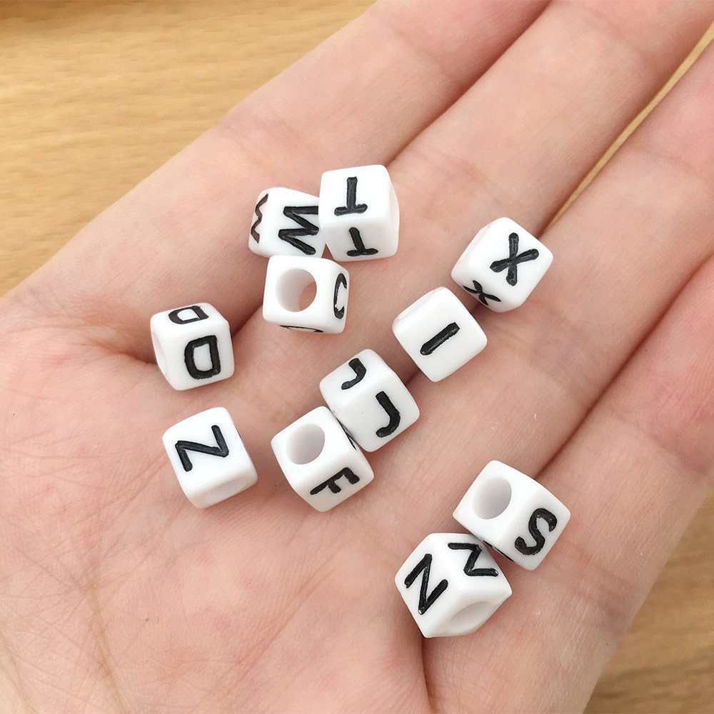 6mm Rainbow Letter Acrylic Cube Bead Pack – Beads, Inc.