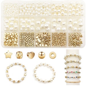 Mix 4/6/8/10/12mm DIY Imitation pearls Bead Kit ，Round plastic beads，CCB Bracelet spacer beads，DIY Bead Kit Jewelry Crafting supplies