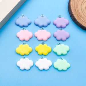 10/12pcs 19*24mm Colorful Cloud Design Charms Resin Pendants For DIY Bracelet Necklace Jewelry Making Accessories