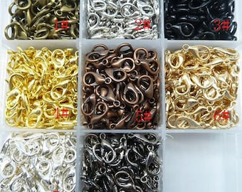 100pcs Lobster Clasps, Size 12x6mm, Claw Lobster Hooks, Lobster  Clasps, Lanyard Hooks