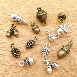 20/40/60pcs Antique Silver Pinecone charm，Pine Cone Acorn Charm Pendant Handmade Jewelry Finding