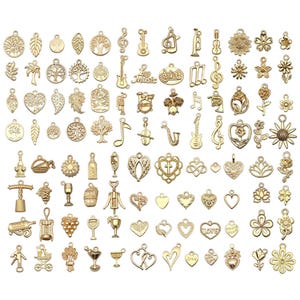 20/100pcs KC Golden Charms Alloy Various Styles Pendants For DIY Bracelets Necklaces Earrings Jewelry Making Accessories