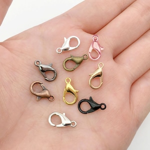 12mm/9 colors Bulk Stainless Steel Lobster Clasps Claw Clasps Keychain Trigger Clasps Findingds for  Jewelry Making Necklace Bracelet