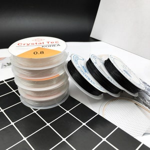 0.5-1mm 1 Roll DIY Crystal Beading Stretch Cord Elastic Line Elastic Round Strong Beading Clear Crystal Stretchy Thread Wire Cord String