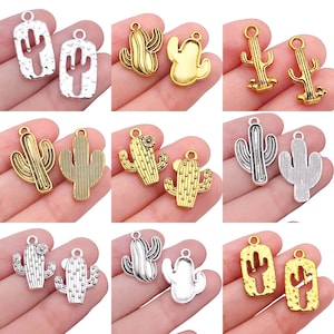 10/20/30 pièces vintage cactus conception breloques alliage plante pendentifs pour bracelet à bricoler soi-même collier fabrication de bijoux accessoires