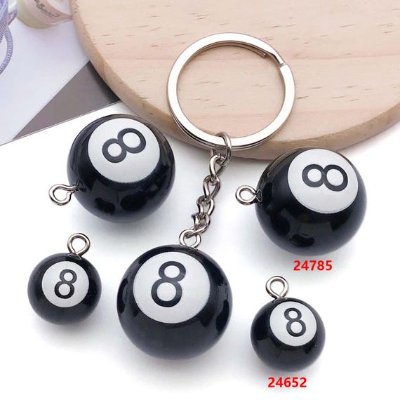 10 pièces numéro 8 boule de billard breloques résine 3D sport numéro pendentifs pour bracelet à bricoler soi-même collier boucles d'oreilles accessoires de fabrication de bijoux
