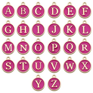 10pcs/Lot Colorful Alphabet Letter Double Face Enamel Charms Pendants for Necklace Bracelets Jewelry Making Handmade Craft image 3