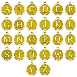 10pcs/Lot Colorful Alphabet Letter Double Face Enamel Charms Pendants for Necklace Bracelets Jewelry Making Handmade Craft image 5