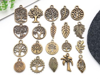 20 Stück Antike Bronze Mode Baum des Lebens Charms Legierung Anhänger für DIY handgemachte Armband-Halskette Ohrringe Schmuck machen Zubehör
