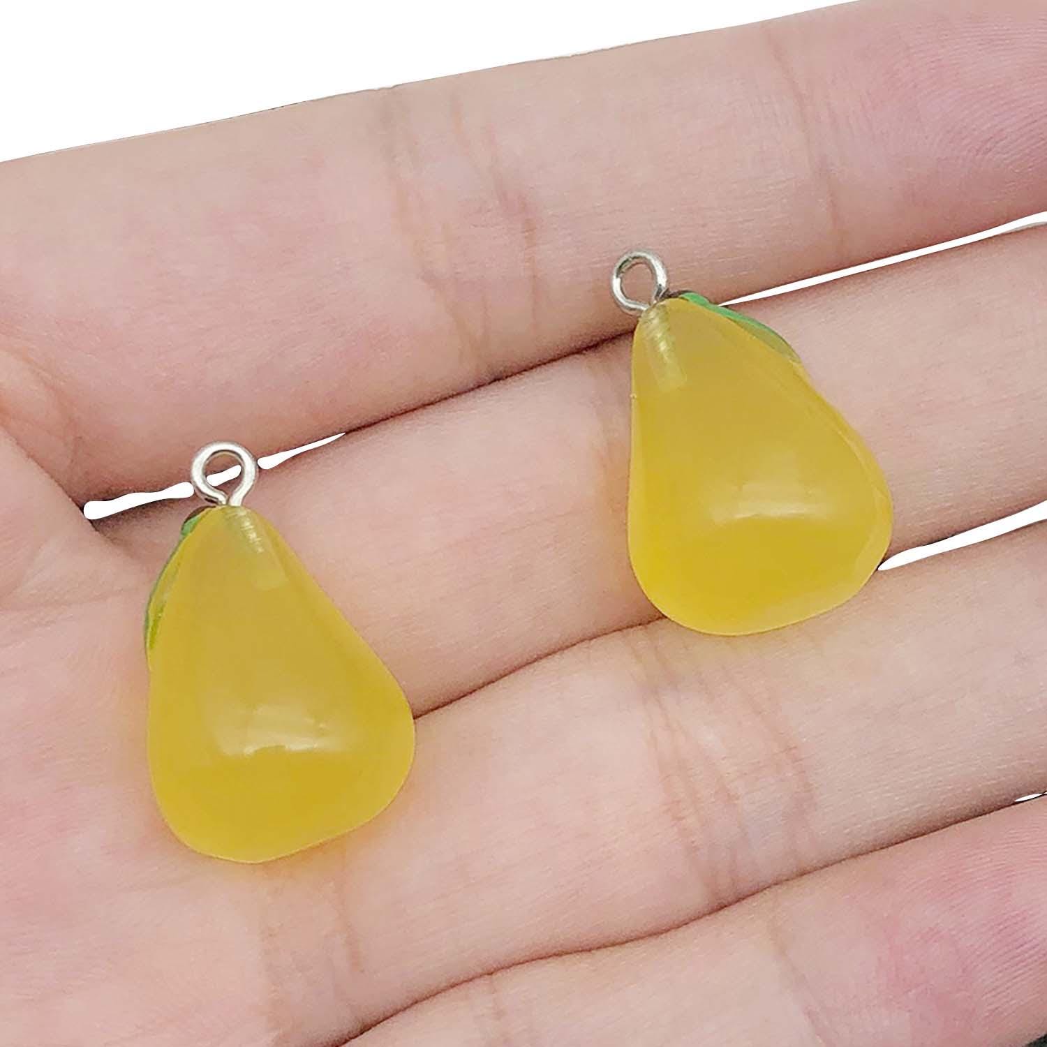 24 Stück 3D Frucht Anhänger Harz - 12 Sorten Obst Charms Für Schmuck