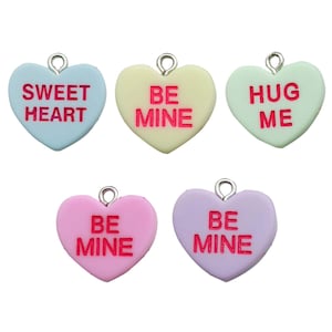 5/10pcs 19*19mm Colorful Heart Design Charms Resin Pendants For DIY Bracelet Necklace Earrings Jewelry Making Accessories