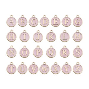 10pcs/Lot Colorful Alphabet Letter Double Face Enamel Charms Pendants for Necklace Bracelets Jewelry Making Handmade Craft image 8