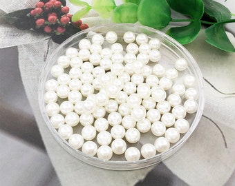 NBEADS 300 Stuks Witte ABS Parelkralen – Groot Gat (5,8 Mm) Voor Sieraden & Dromenvanger DIY