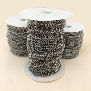 5 Meters/Lot Never Fade Stainless Steel Cross O Chain Bulk for Women Men DIY Necklace Jewelry Making Findings Supplies