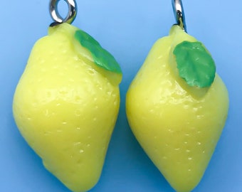 10pcs Fashion Yellow Resin Fruit Lemon Pendant Accessories For Women Necklace Bracelet For DIY Jewelry Making