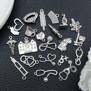 20/21pcs Alloy Medical Tool Charms Doctor Nurse Pendants for DIY Necklace Bracelet Earrings Jewelry Making Accessories image 6