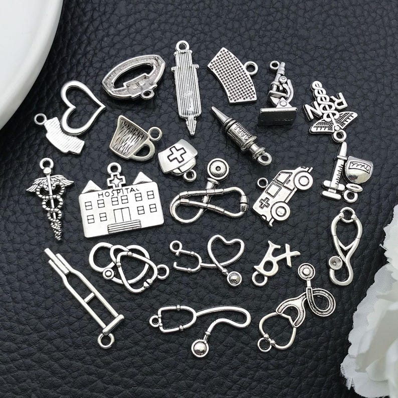 20/21pcs Alloy Medical Tool Charms Doctor Nurse Pendants for DIY Necklace Bracelet Earrings Jewelry Making Accessories image 6