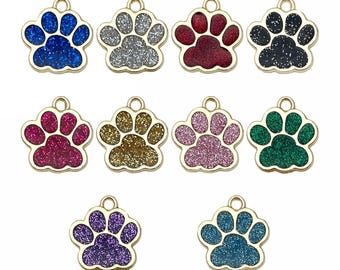 10pcs Cute Cat Paw Dog Paw Design Charms Alloy Animal Paw Print Pendants for DIY Bracelet Necklace Jewelry Making Accessories