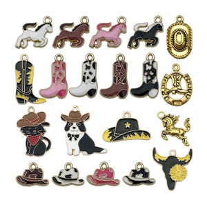 10 / 20 Stück Western Cowboy Charms Legierung Western Pferd, Hut, Stiefel Anhänger für DIY Armbänder Halsketten Ohrringe Schmuck machen Zubehör